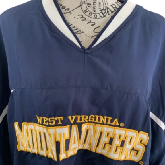 Vintage West Virginia University Mountaineers V-neck pullover jacket - size 2XL - Picture 3 of 12